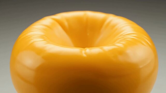 Vibrant Shiny Orange Sphere Softening And Deforming Against A Neutral Gradient Background For Modern Digital Projects