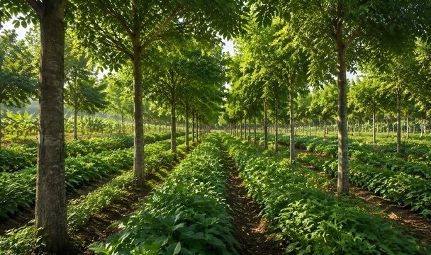 Agroforestry Field with Crop Rows Between Trees Creates Resilient Sustainable and Productive Farming Landscape Systems