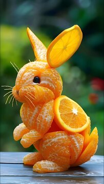 Rabbit made of orange