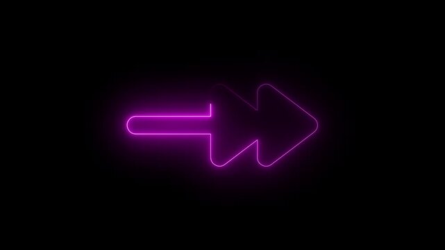 Bright neon purple fast forward arrow sign
