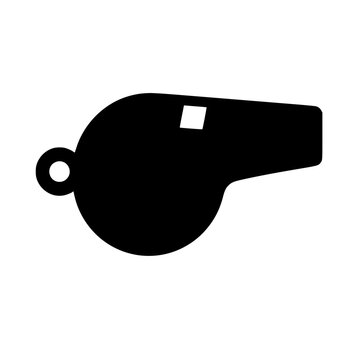 Whistle icon flat outline in black