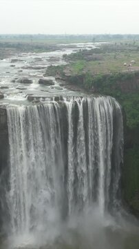 Vertical Aerial View of Keoti Waterfall Rewa Madhya Pradesh India