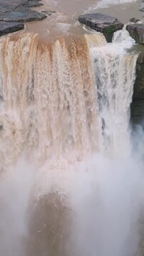 Vertical Aerial View of Purwa Waterfall Rewa Madhya Pradesh India