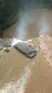 Vertical Aerial View of Purwa Waterfall Rewa Madhya Pradesh India