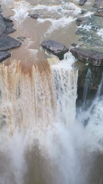 Vertical Aerial View of Purwa Waterfall Rewa Madhya Pradesh India