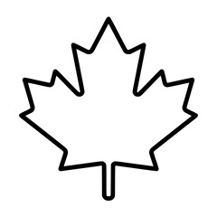 Obraz premium Autumn leaf canadian icon flat outline in black