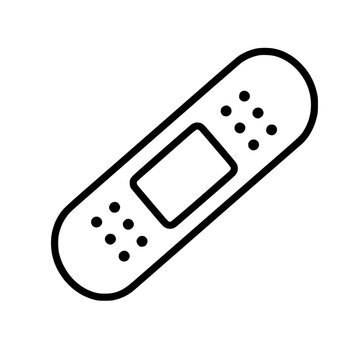 bandaid icon flat outline in black