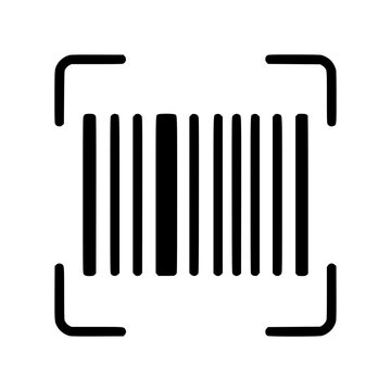 Barcode read icon flat outline in black