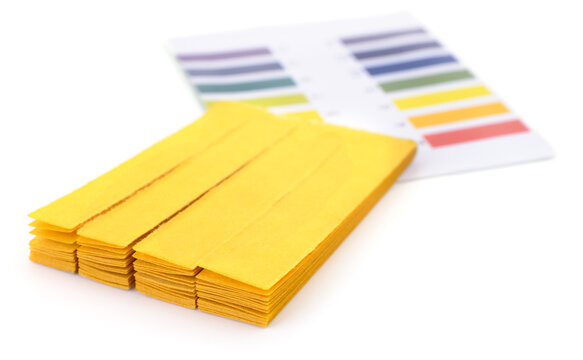 ph test indicator paper strips isolated on white background