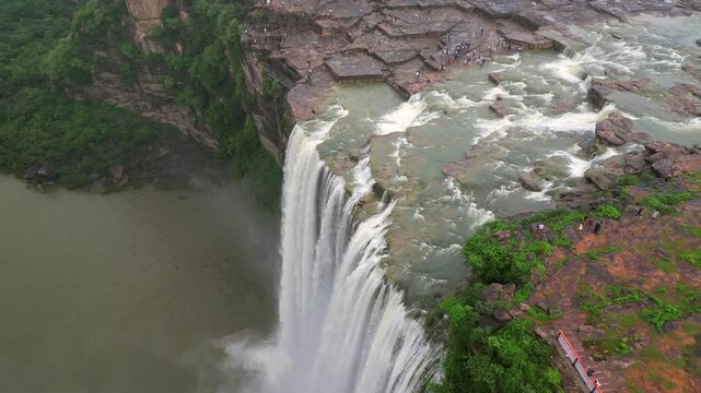 Aerial View of Keoti Waterfall Rewa Madhya Pradesh India