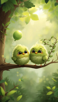 two owls sitting on a branch