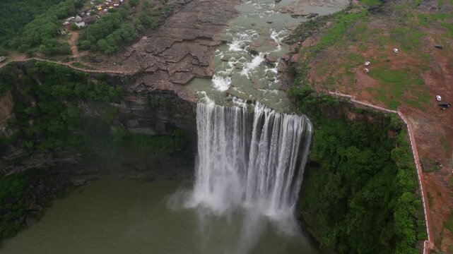 Aerial View of Keoti Waterfall Rewa Madhya Pradesh India