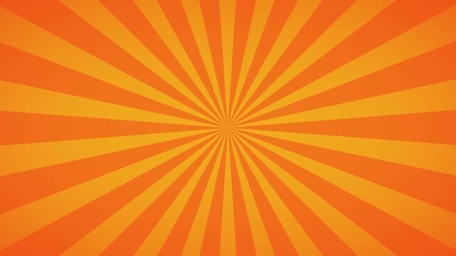 Bright orange and golden yellow sunburst background with radial rays for energetic design projects
