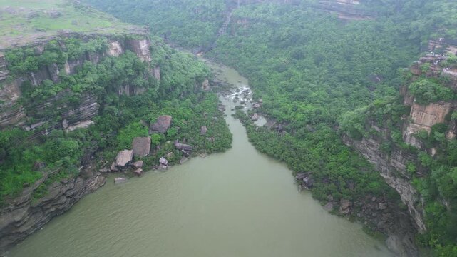 Aerial View of Keoti Waterfall Rewa Madhya Pradesh India