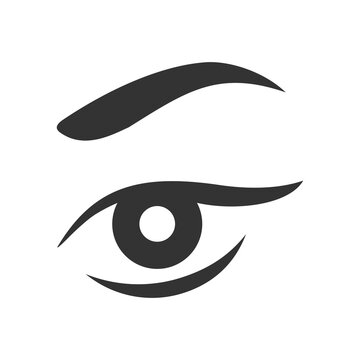 Beautiful lady's eyes icon isolated on transparent background