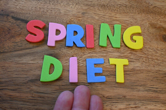 Spring diet spelled with colorful letters