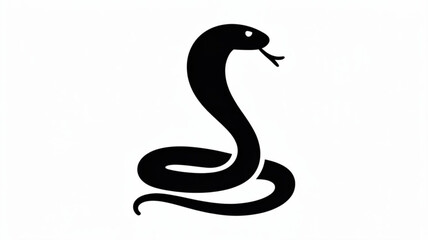 Fototapeta premium Cobra silhouette vector illustration, bold snake design with raised hood for logos, branding, apparel, and emblems.