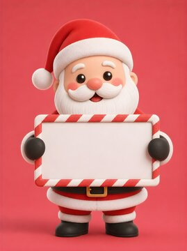 santa claus with blank sign