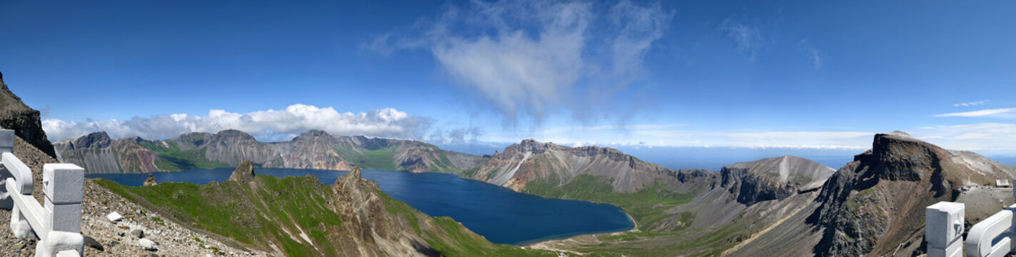 Scenic Heaven Lake in the volcanic crater of Mount Paektu
