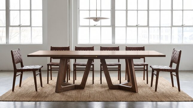 Expandable Modular Dining Table With Hidden Extension Mechanism