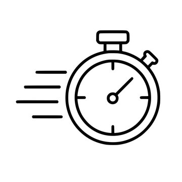 Time fast icon flat outline in black