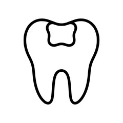 Obraz premium Tooth filling icon flat outline in black