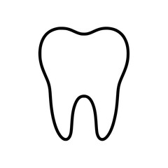 Obraz premium Tooth icon flat outline in black