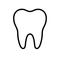 Obraz premium Tooth icon flat outline in black