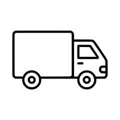 Fototapeta premium Truck icon flat outline in black