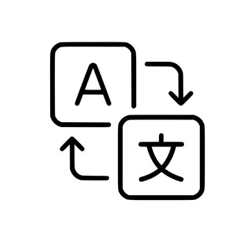 Translate icon flat outline in black