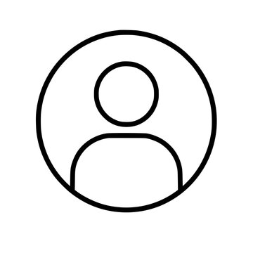 User profile icon flat outline in black