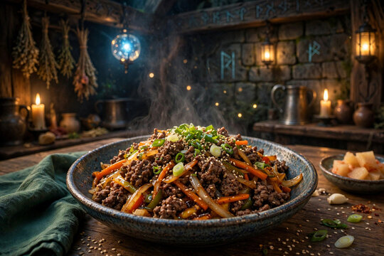 Korean Ground Beef Stir Fry Epic Fantasy Tavern Feast