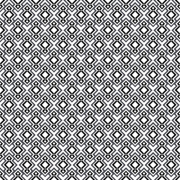 Seamless Black and White Geometric Pattern with Tribal Aztec Lines