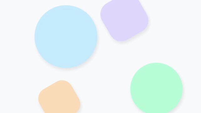 Motion graphics of abstract shapes floating on white background