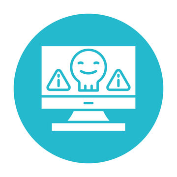Computer Hacked Vector Icon