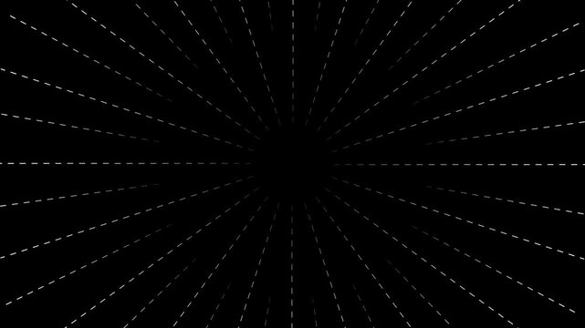 concentric white dashed line animation inward movement on dark blue gradient background.