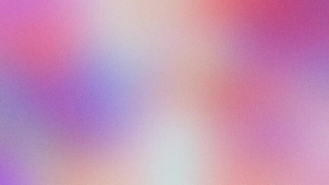 Abstract muted purple and pink pastel gradient with soft film grain morphs slowly around a central white light diffusion. Pairs with vintage film aesthetic and cosmetic brand presentation background.