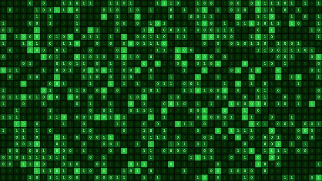 Abstract green digital data grid motion background 4K video