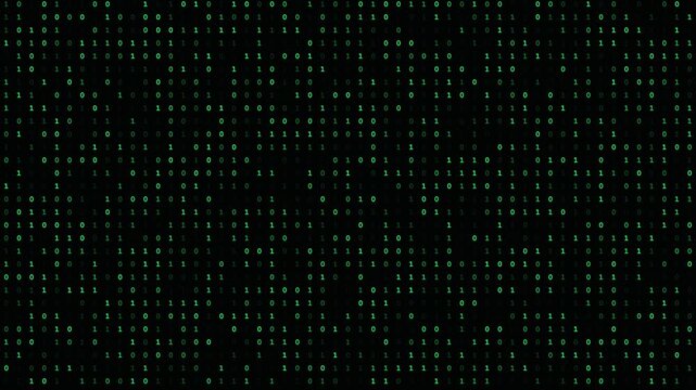 Digital matrix code streaming down screen 4K video