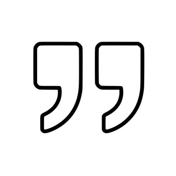 Quote right icon flat outline in black