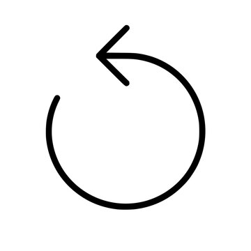 Reset icon flat outline in black