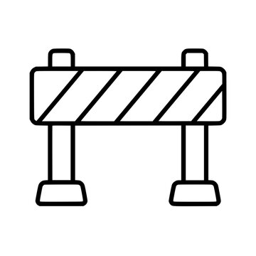 Roadblock icon flat outline in black