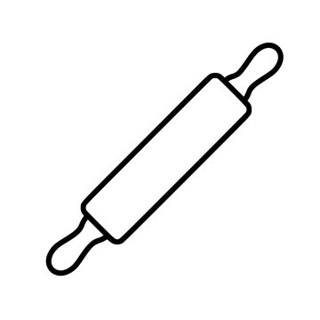 Rolling pin icon flat outline in black