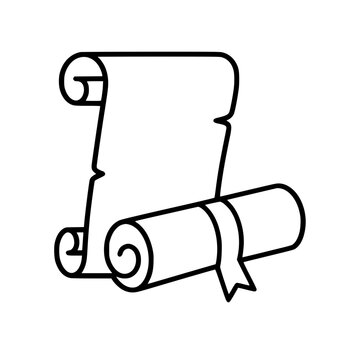 Scrolls icon flat outline in black