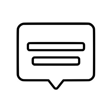 Subtitles icon flat outline in black