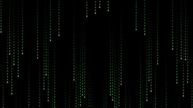 Digital matrix code falling animation background loop 4K