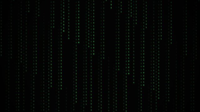 Digital matrix rain animation loop background