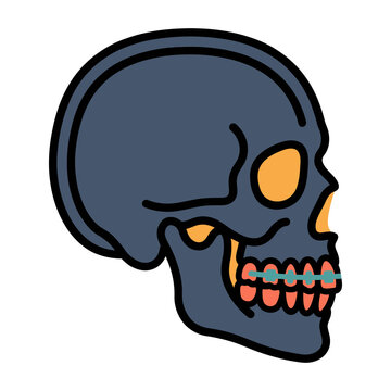 Orthodontic Braces Cephalometric X-Ray Icon for Orthodontics