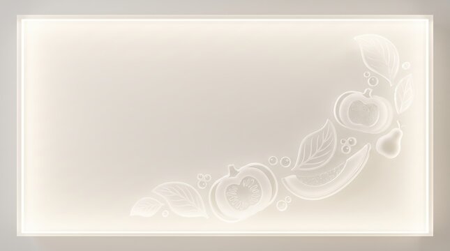 Thanksgiving white background border utilizing 3D translucent acrylic surfaces and internal glow for corporate website banner graphics