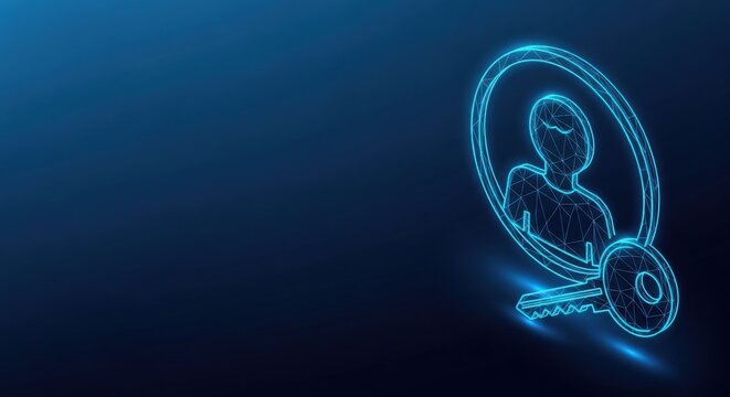 Glowing Digital Heart Shape Connected by Wireframe Network, Symbolizing Love and Digital Communication